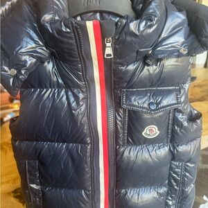 Moncler Kids Shiny Blue Puffer Jacket